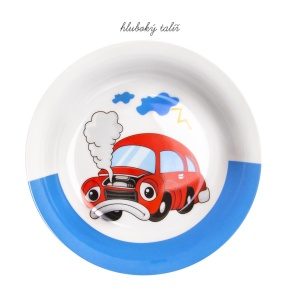 Detská jedálenská súprava s motívom auto – porcelánová 3 ks